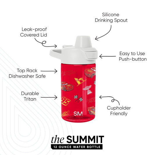 Summit Kids Plastic Water Bottle with Simple Flip Straw Lid