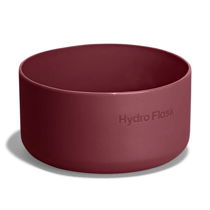 Simple round burgundy Hydro Flask bowl with matte finish, straight sides, flat base, and embossed brand name on the side.