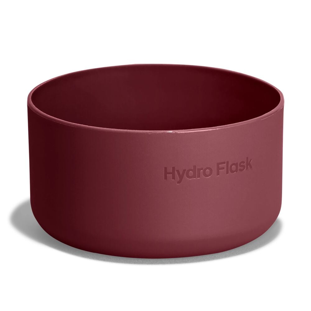 Maroon Hydro Flask silicone bowl with smooth rounded sides, matte finish, and embossed brand name on exterior. Studio lighting on white background.