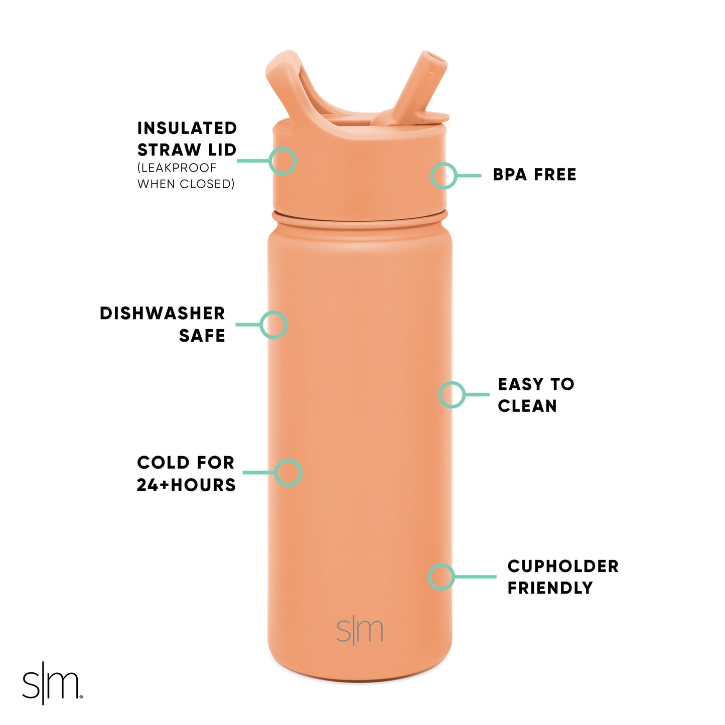 Summit Kids Water Bottle with Straw Lid