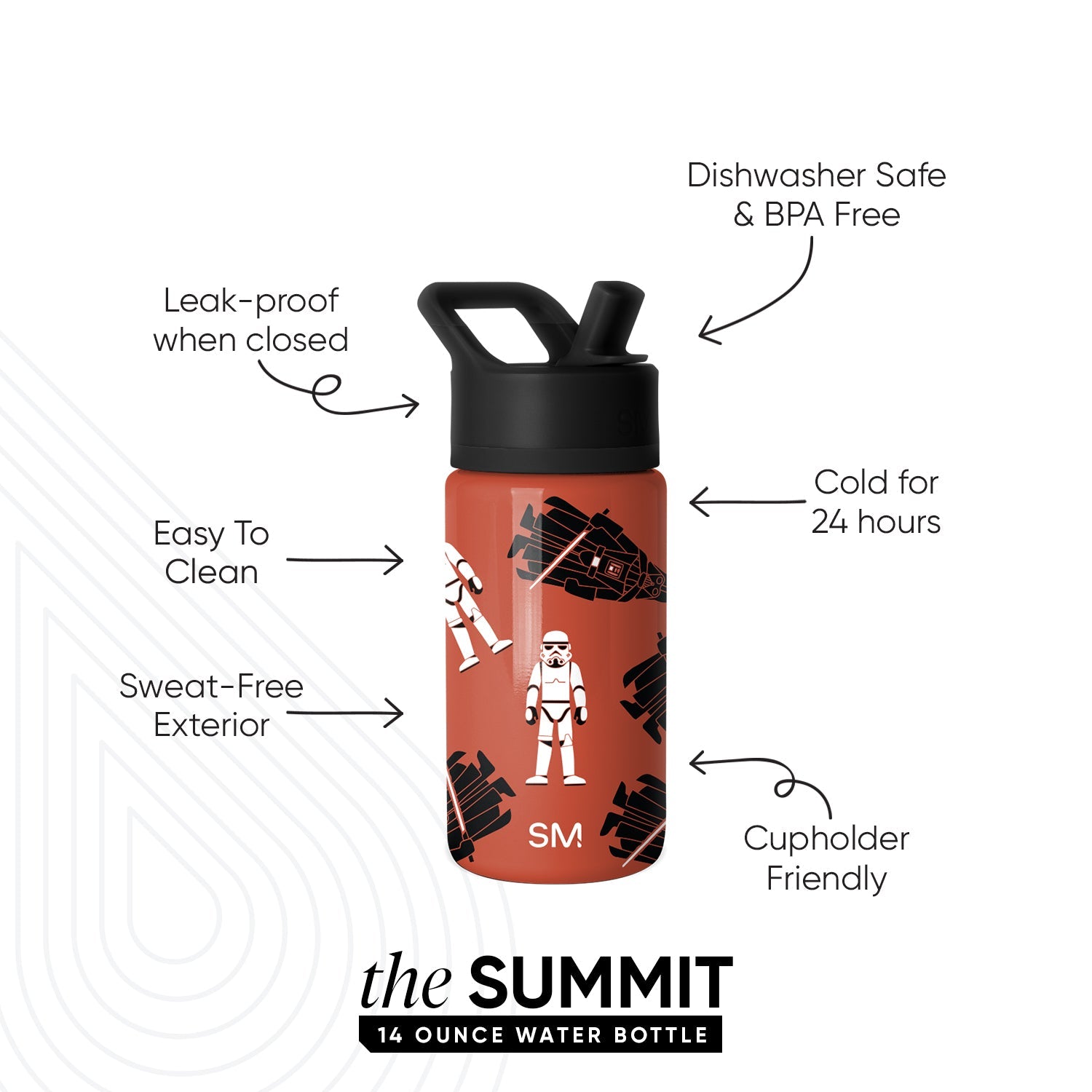Summit Kids Water Bottle with Straw Lid