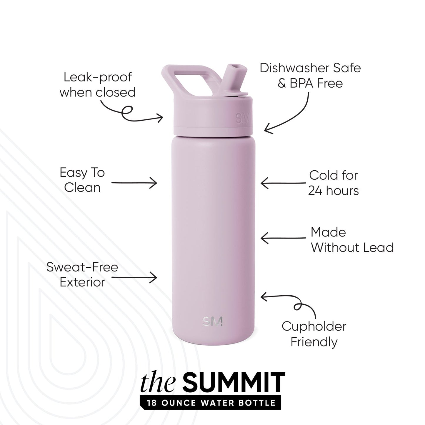 Summit Kids Water Bottle with Straw Lid