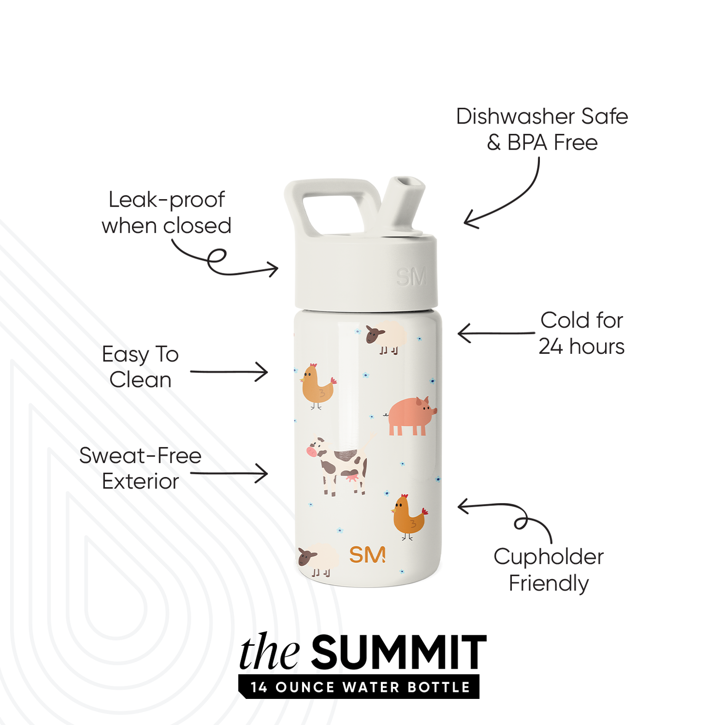 Summit Kids Water Bottle with Straw Lid