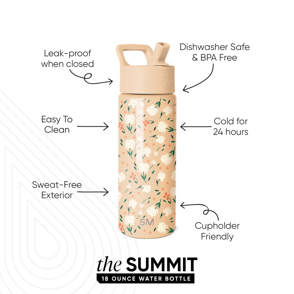 Summit Kids Water Bottle with Straw Lid