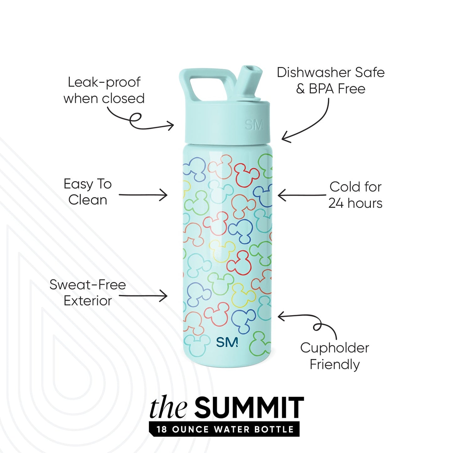 Summit Kids Water Bottle with Straw Lid
