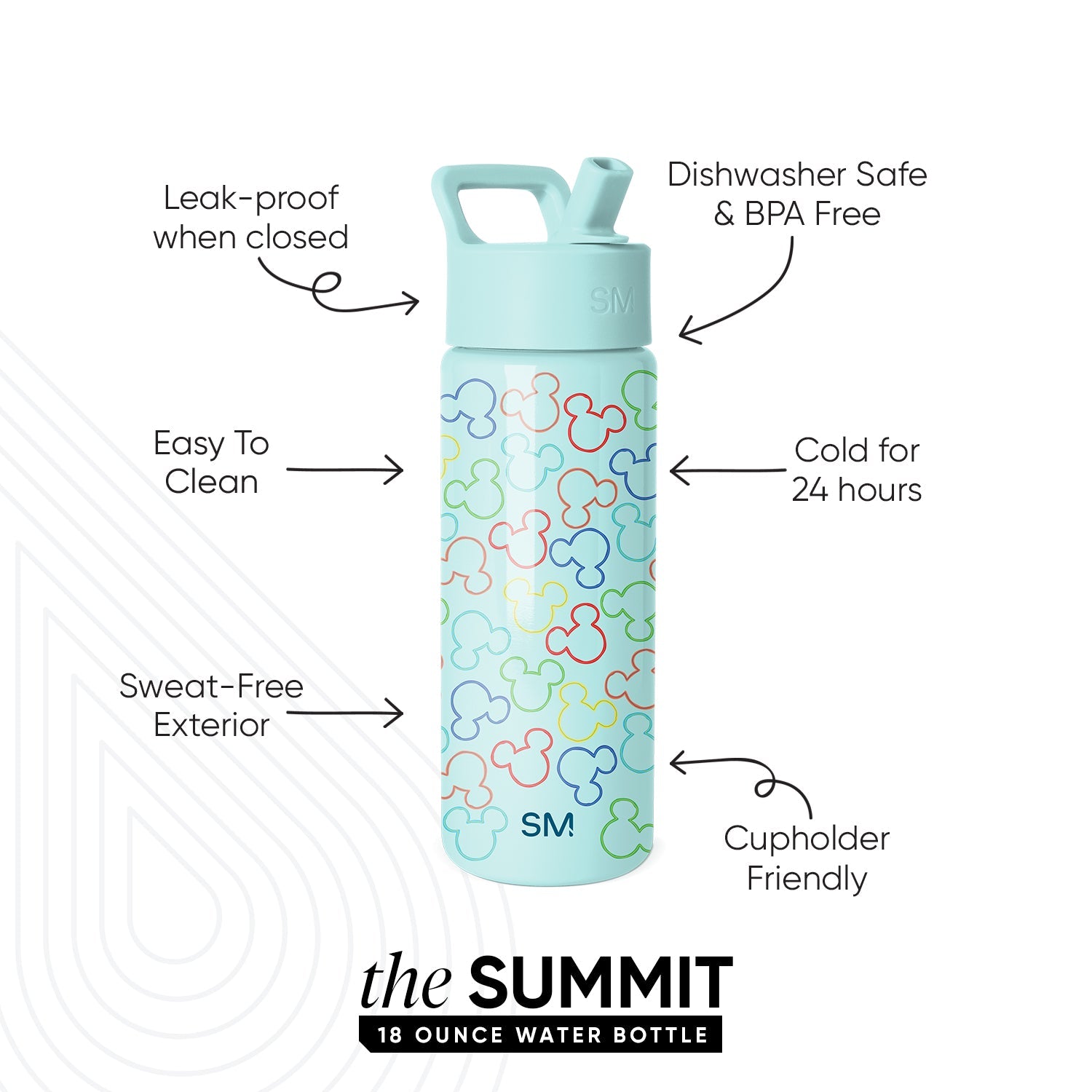 Summit Kids Water Bottle with Straw Lid