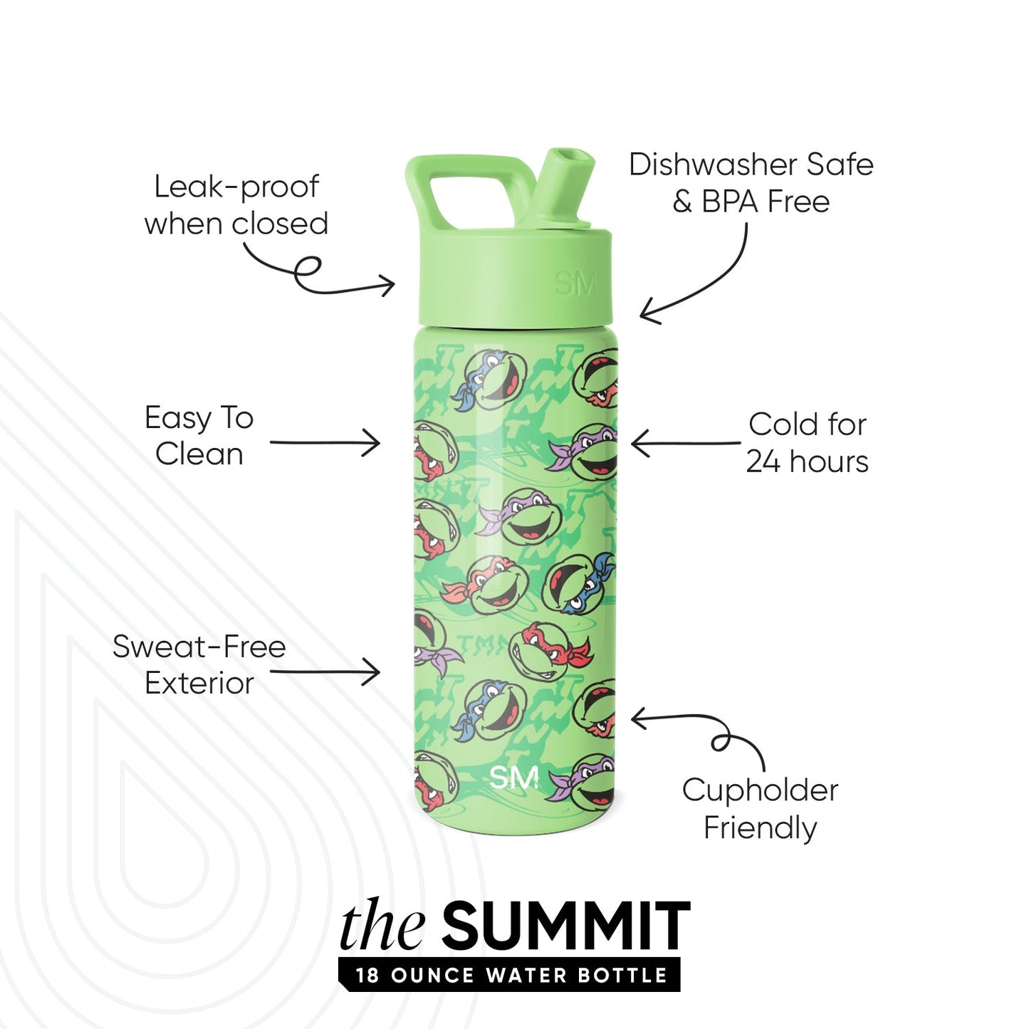 Summit Kids Water Bottle with Straw Lid