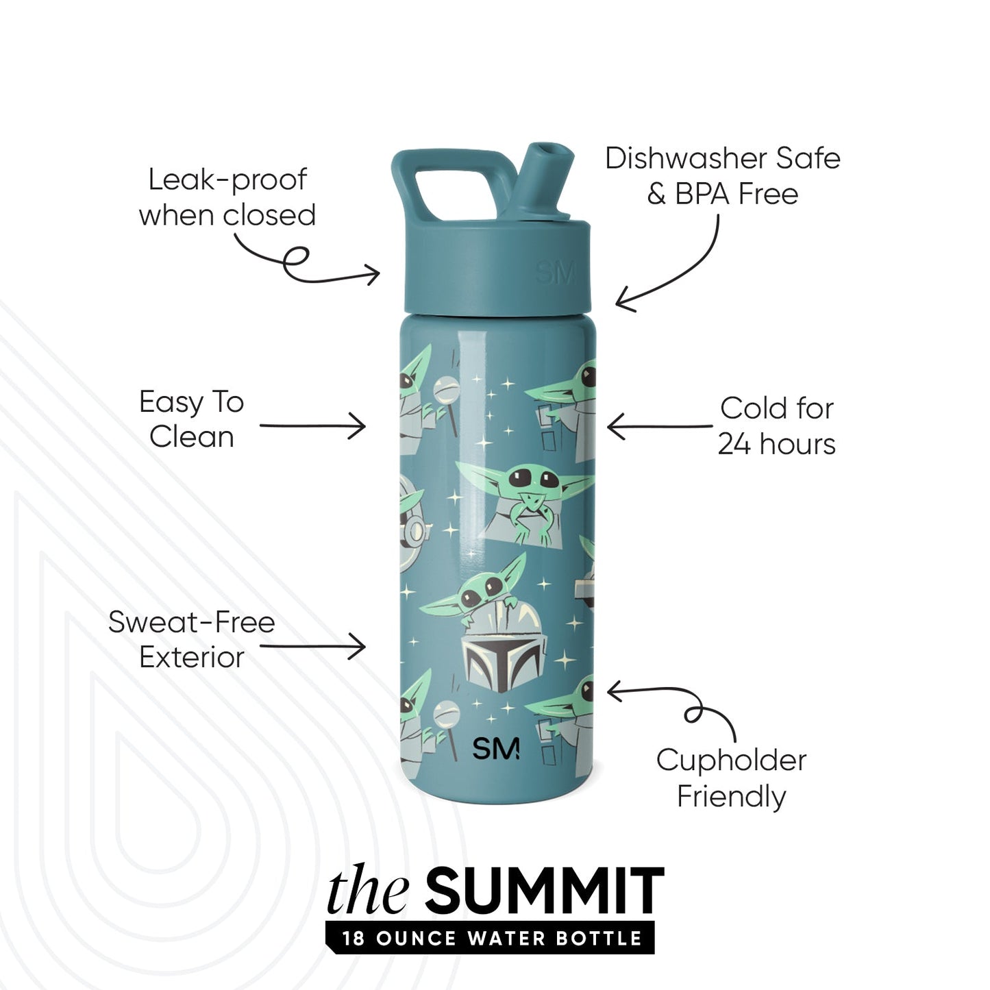Summit Kids Water Bottle with Straw Lid
