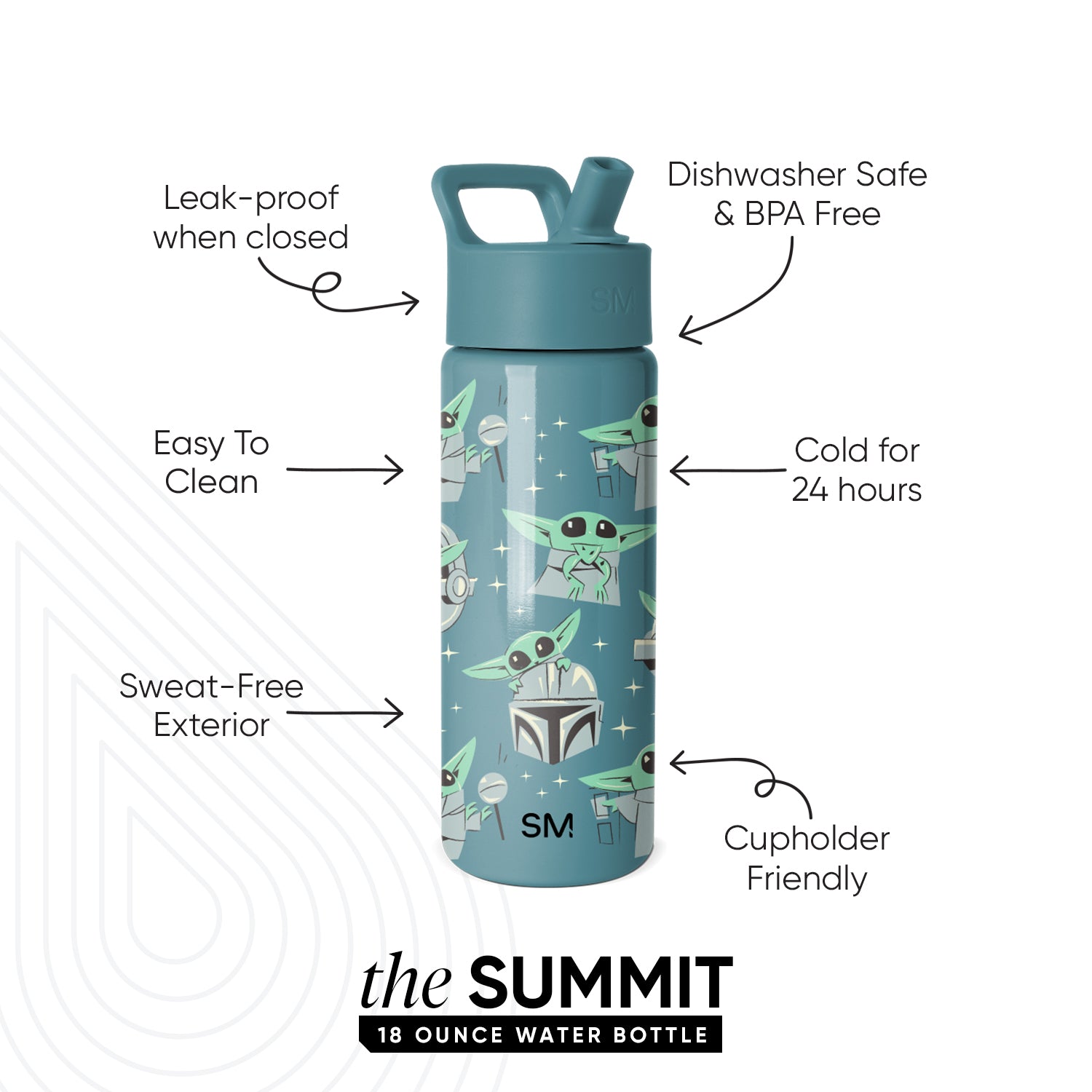 Summit Kids Water Bottle with Straw Lid