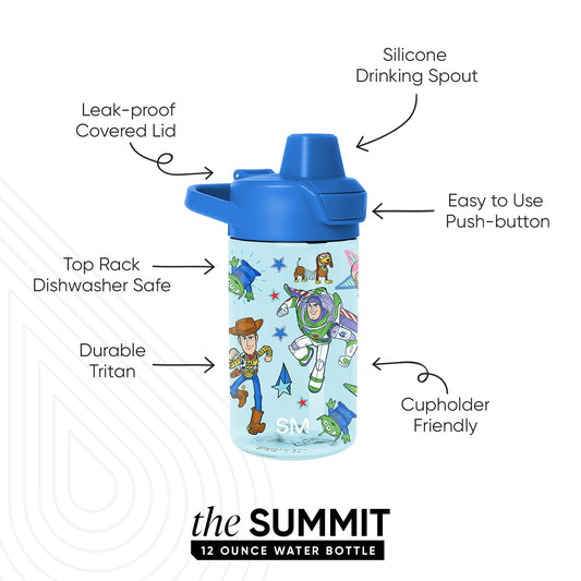 Summit Kids Plastic Water Bottle with Simple Flip Straw Lid