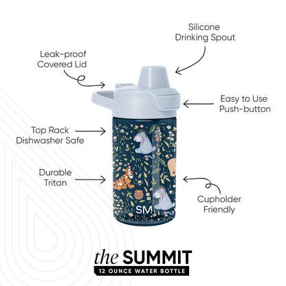 Summit Kids Plastic Water Bottle with Simple Flip Straw Lid