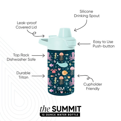 Summit Kids Plastic Water Bottle with Simple Flip Straw Lid