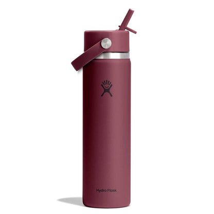 24 oz Wide Mouth with Flex Straw Cap - Burgundy
