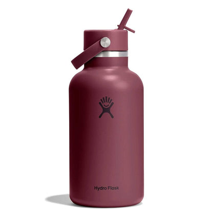 64 oz Wide Mouth with Flex Straw Cap - Burgundy