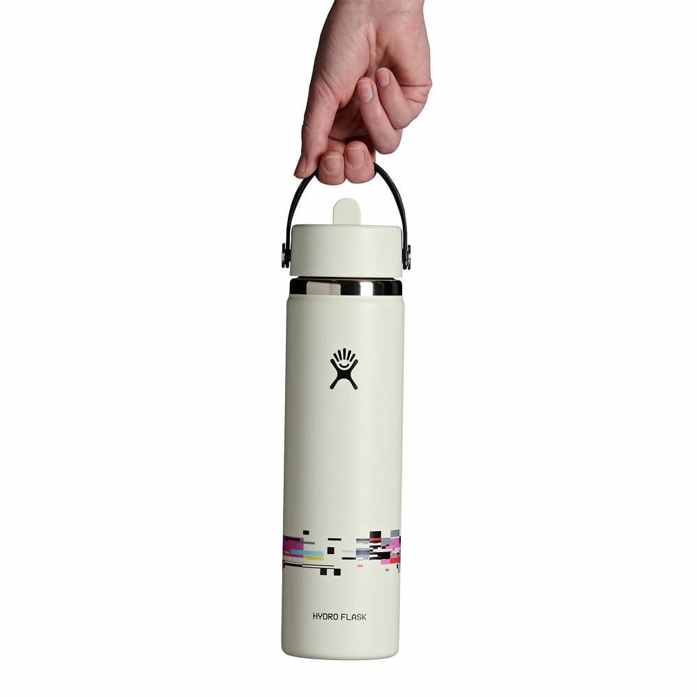Glitch Collection - 24 oz Bottle with Flex Straw Cap - Glitch White