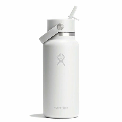 32 oz Wide Mouth with Flex Straw Cap - White