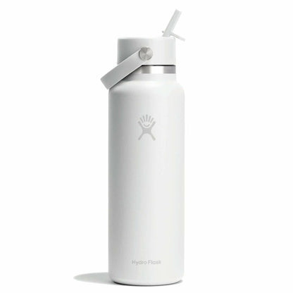 40 oz Wide Mouth with Flex Straw Cap - White
