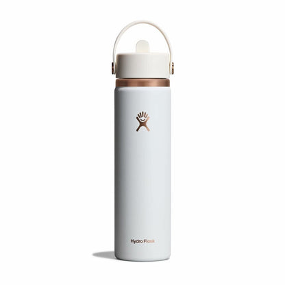 24 oz Wide Mouth with Flex Straw Cap - Chalk White Arc