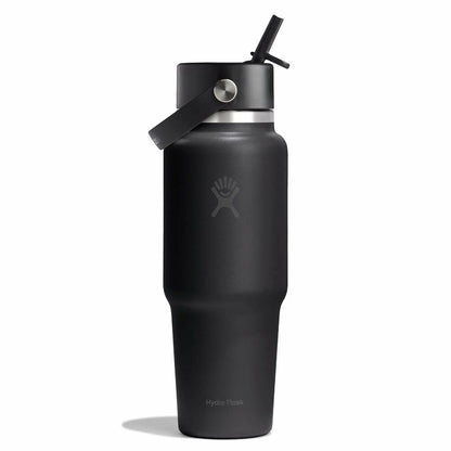 32 oz Travel Bottle with Flex Straw Cap - Black