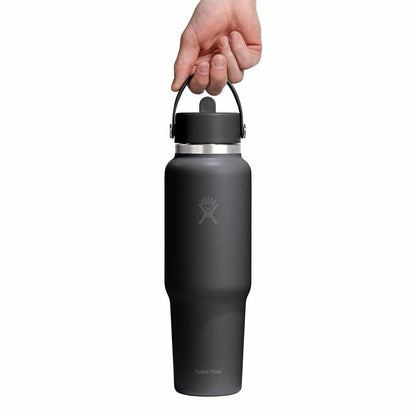 40 oz Travel Bottle with Flex Straw Cap - Black