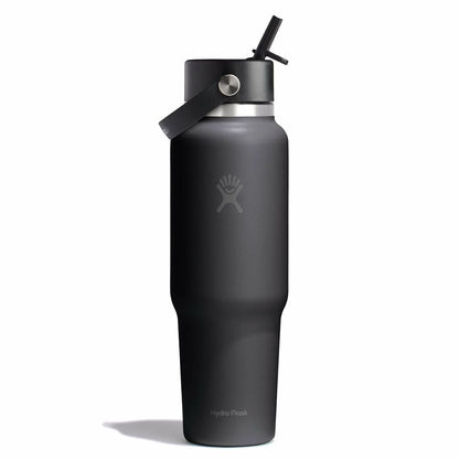40 oz Travel Bottle with Flex Straw Cap - Black