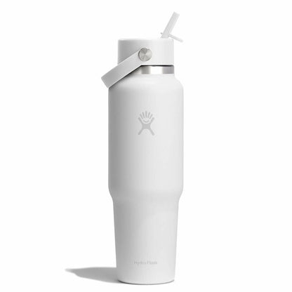 40 oz Travel Bottle with Flex Straw Cap - White